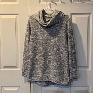 Grey slouch neck long sweater